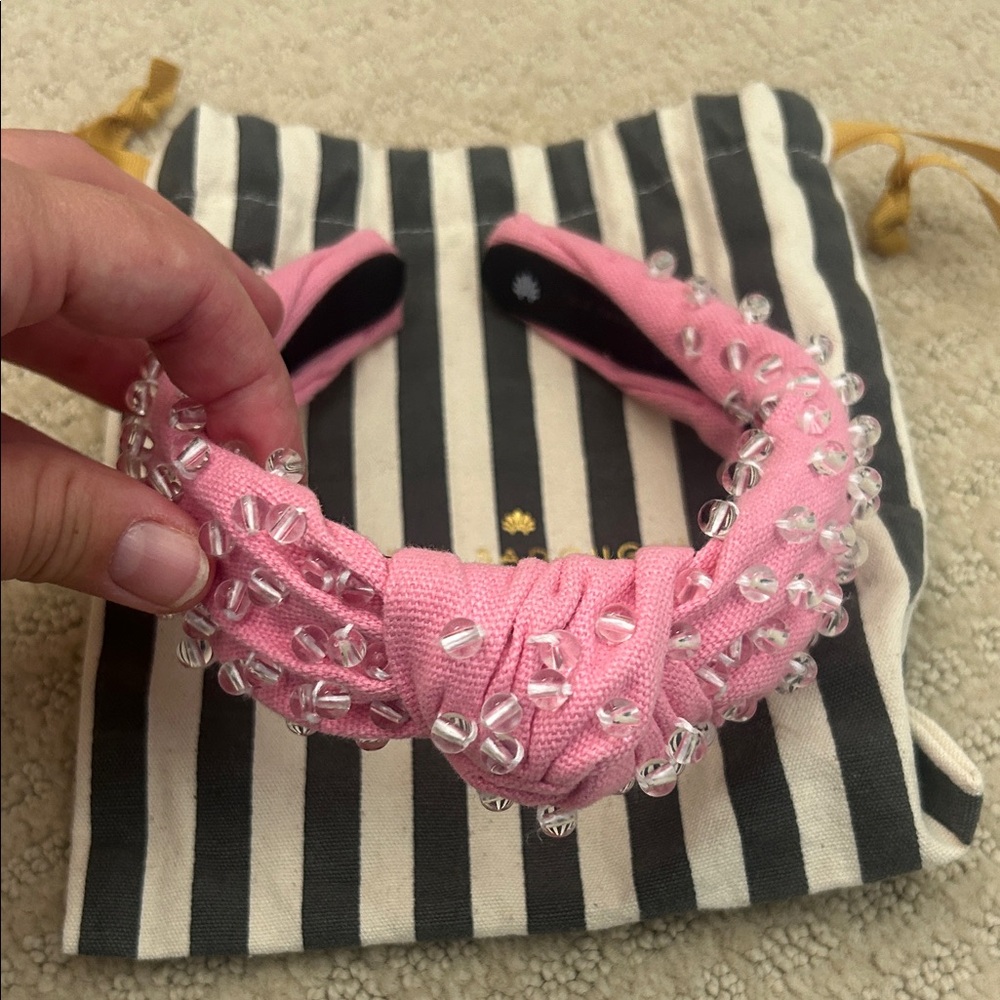 Lele Sadoughi Pink Beaded Headband